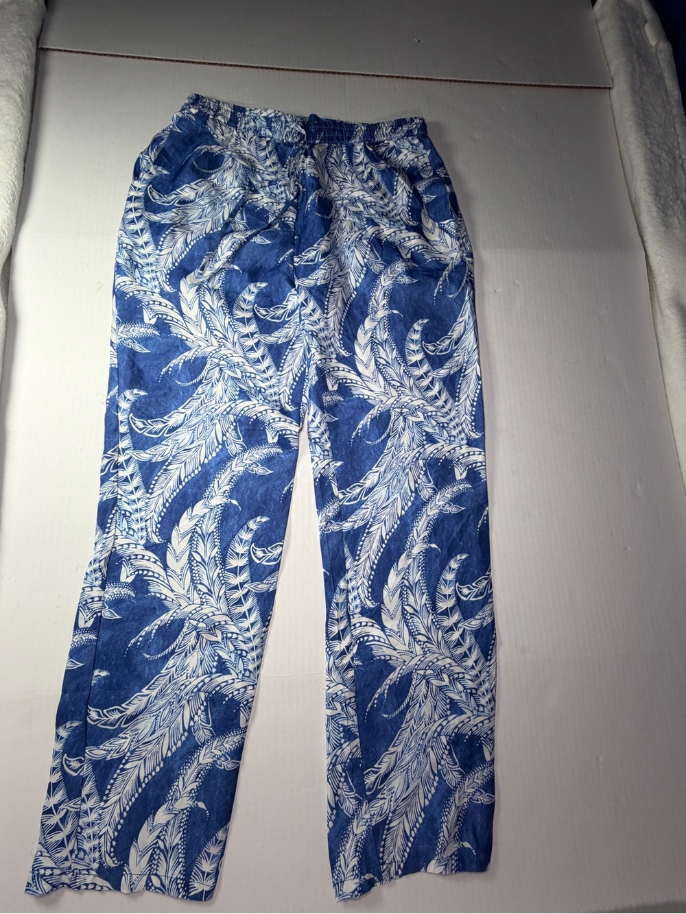 NWT Silk J McLaughlin Blue tropical lounge pants